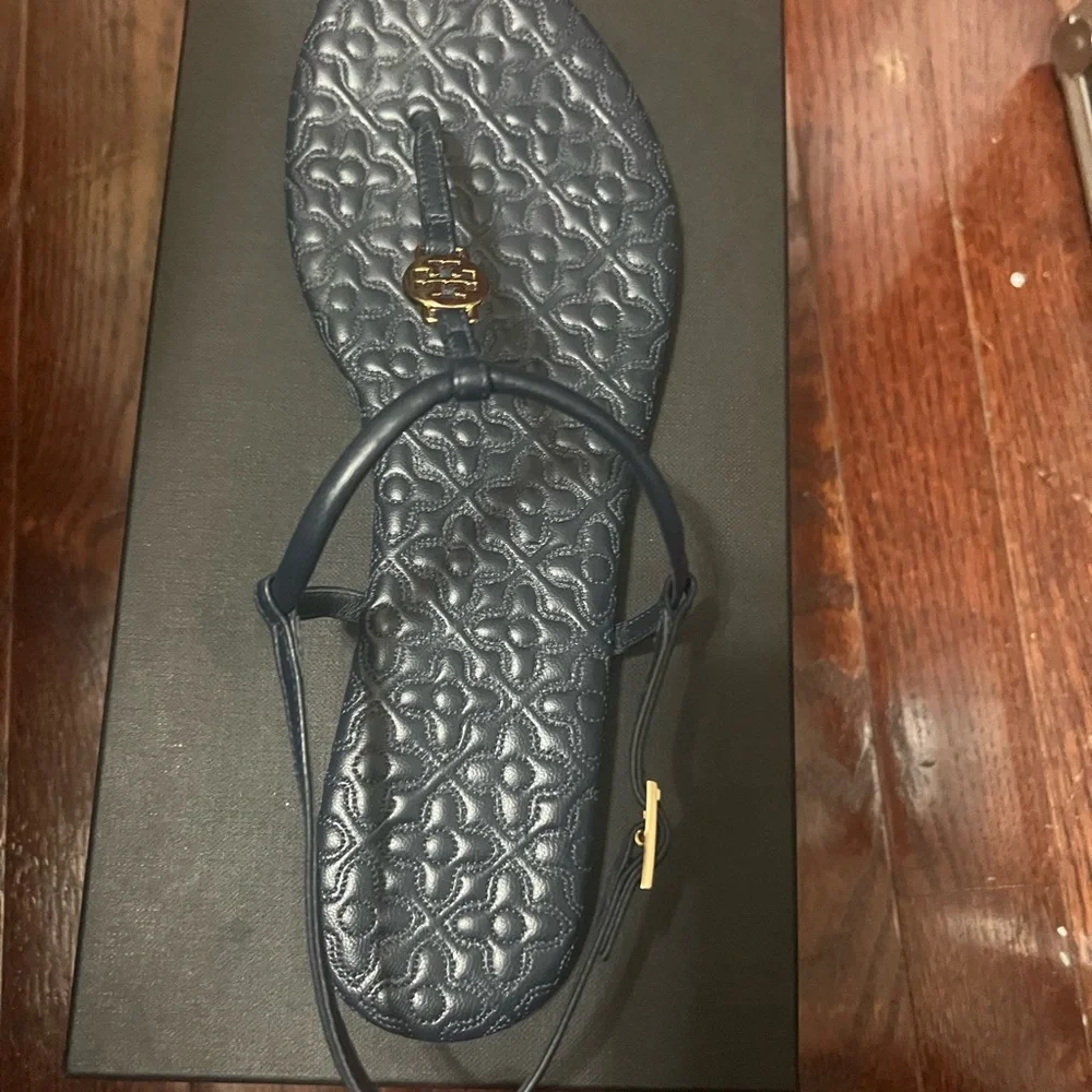 Tory Burch Navy Blue Sandals - Picture 2 of 5